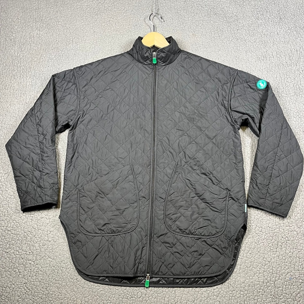 Save The Duck Jacket Women S Talita Quilted Zip Up Black Oversized Lightweight